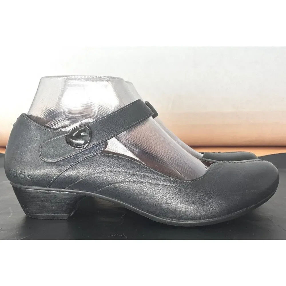 Taos Women's US 7 EU 38 Navy Blue Pebbled Leather Mary Jane Shoes 1.5